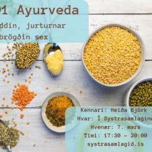 FULLBÓKAÐ. AYURVEDA 101- kryddin, jurtirnar og brögðin sex  - Verkfæri fyrir léttan líkama og anda. 7. mars
