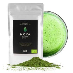 Moya matcha. Premium. Rollsinn og lífrænt vottað af Túni. 100 gr