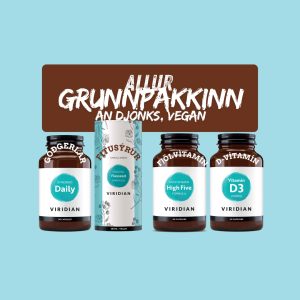 GRUNNPAKKINN frá Virdian; fjölvítamín,  D-vítamín, meltingagerlar & omega 3-6-9